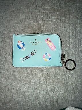 Kate Spade Blue Poolside Swimmer Card Holder Mini Wallet